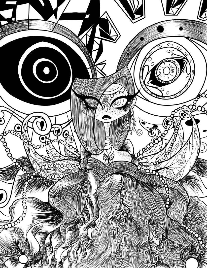 A digital version of a traditional ink piece I made