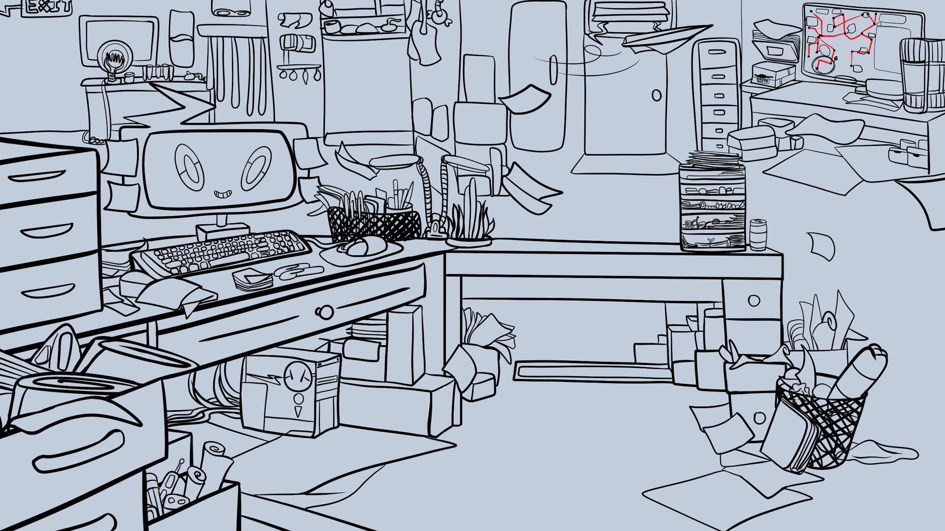 lineart of a bg I made for a promo poster