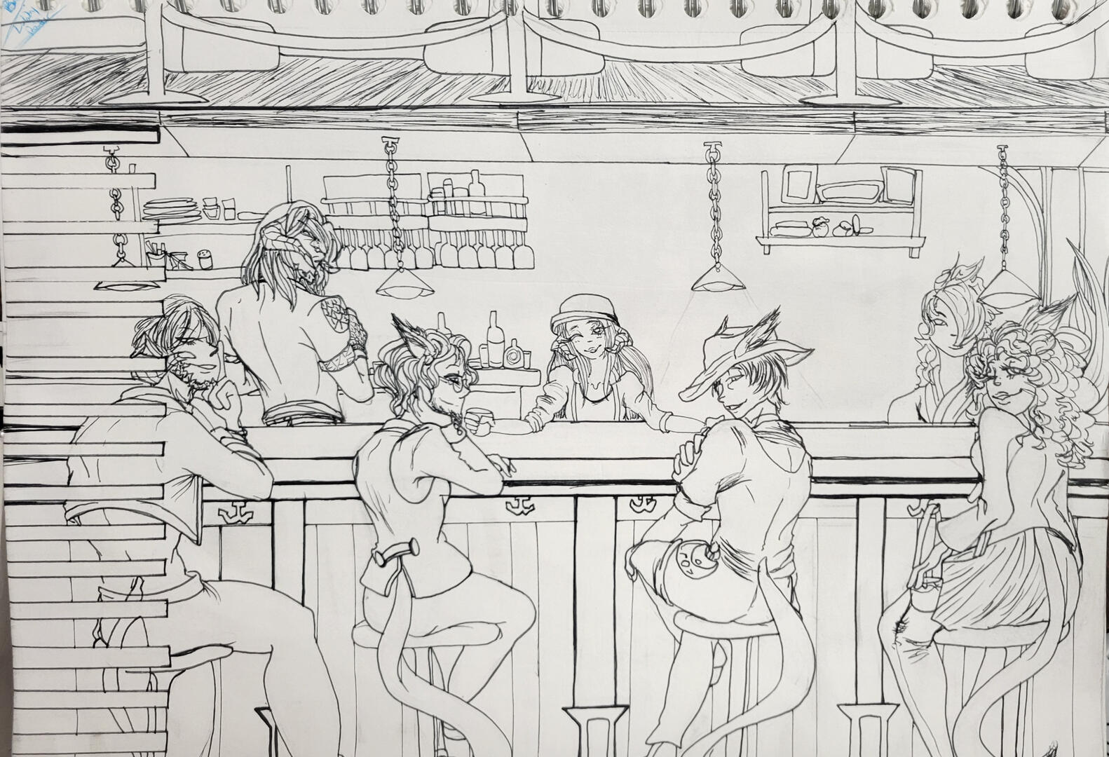 Mine and friends&#39; FFXIV characters in our FC house