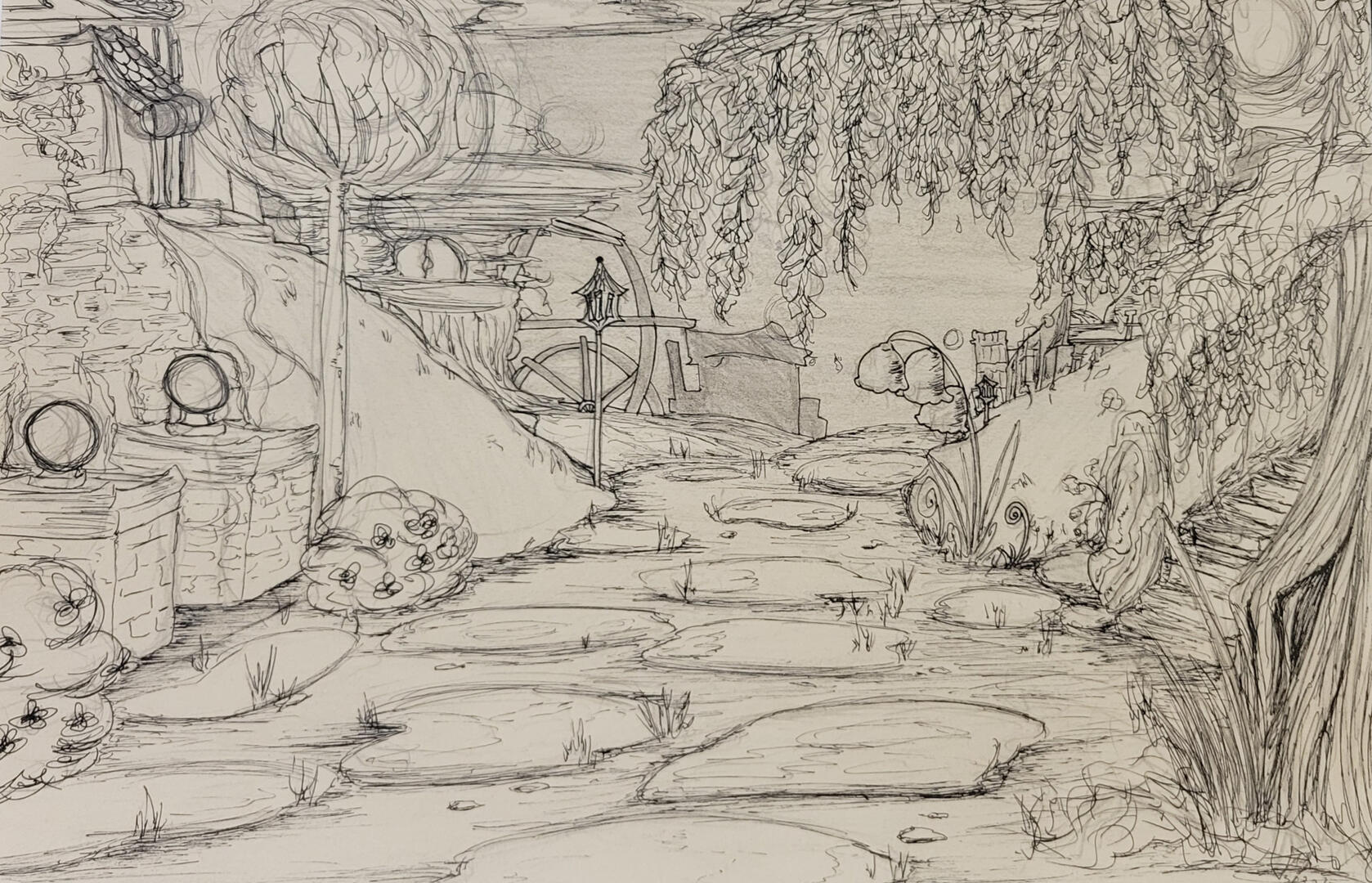 Fun little fantasy scenery concept I made one day