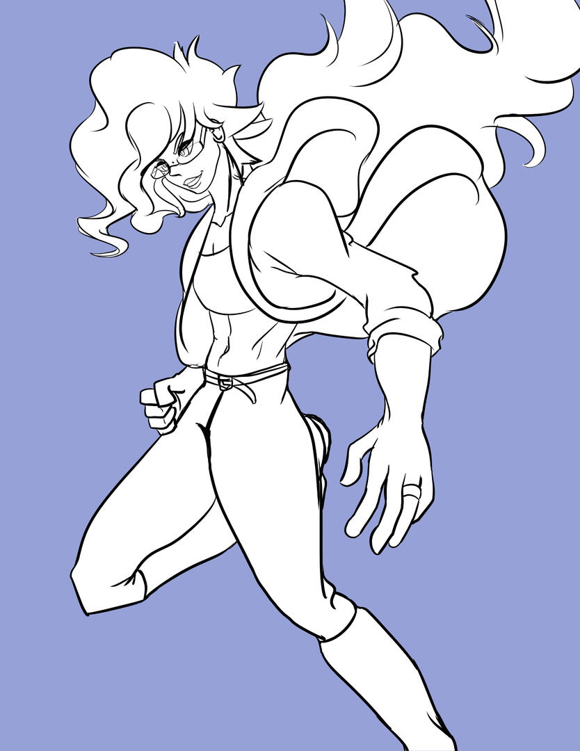 Lineart of a fusion between my late husband and I that he designed