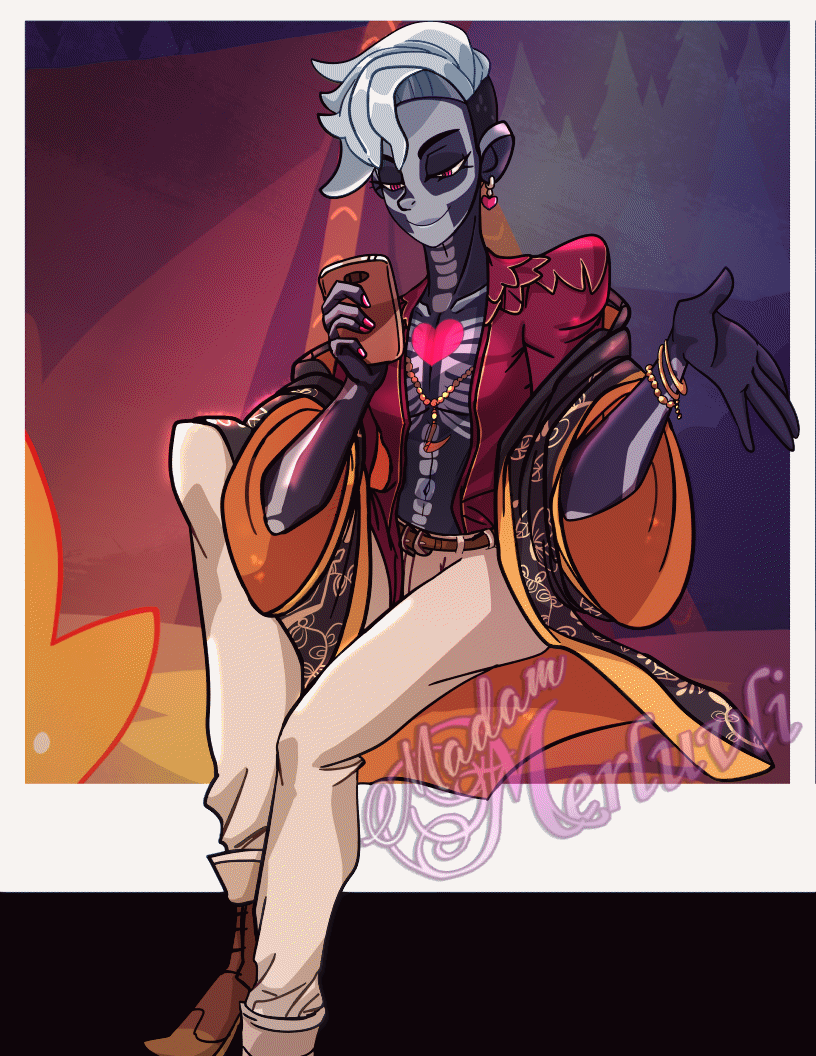 Animated Milo Belladonna Polaroid. Bg is from Monster Camp.