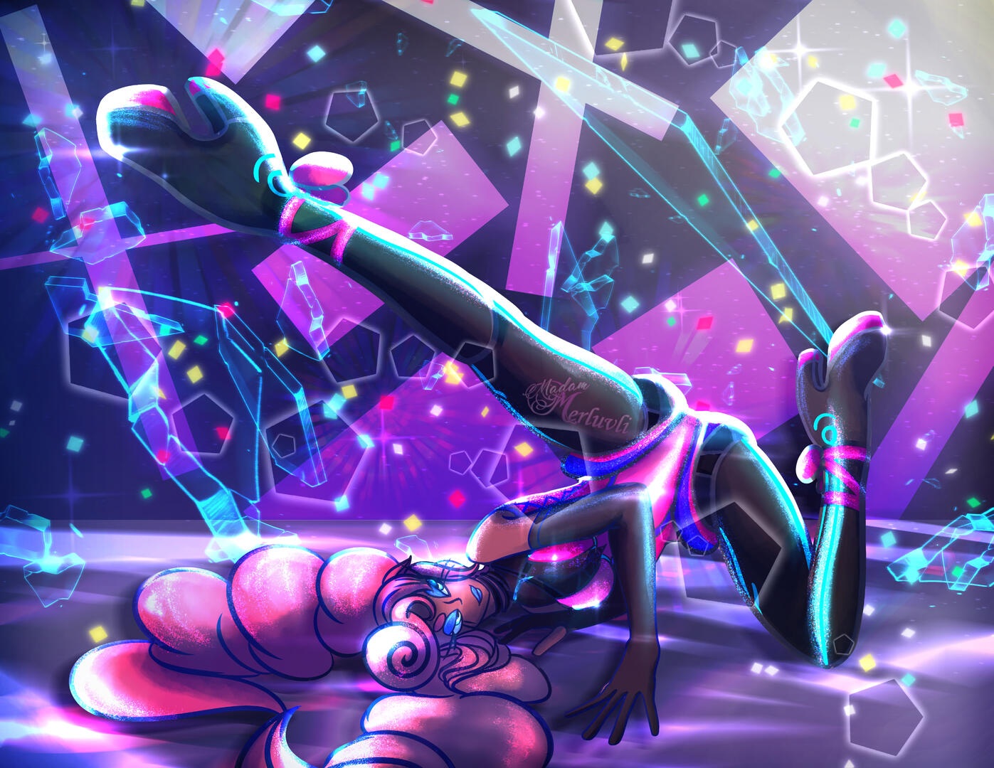 A pose study turned full composition feat. Mari. The pose comes from the music video Hot N&#39; Heavy by Jessie Ware.