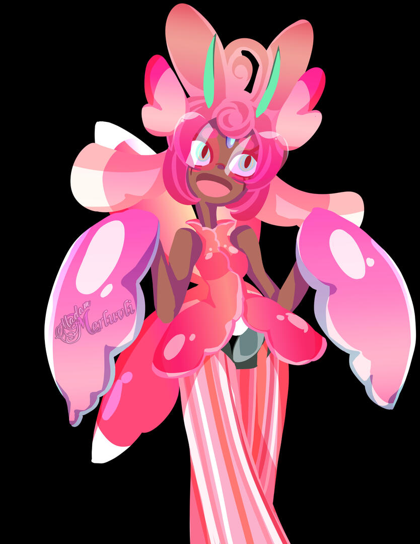 Mari, dressed as a Lurantis from Pokemon for a private server event with friends