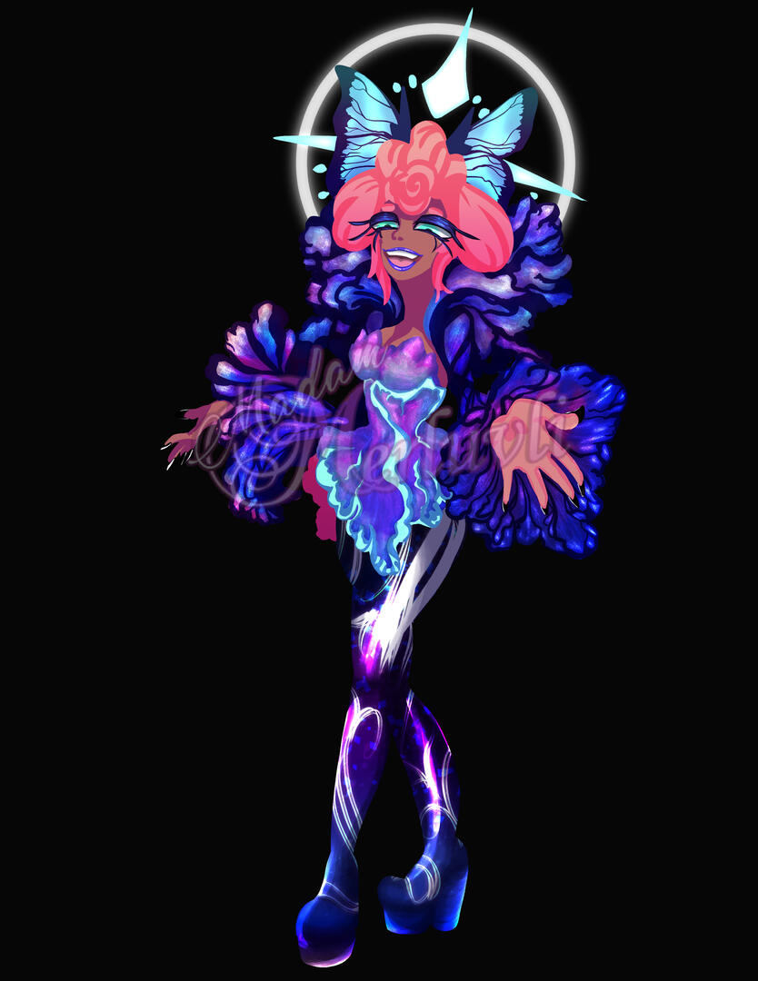 An alternate design for Mari based around the Emperor Butterfly and the Blue Morpho